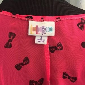 Lularoe size 3 Bianka hot pink polka dot & bows
